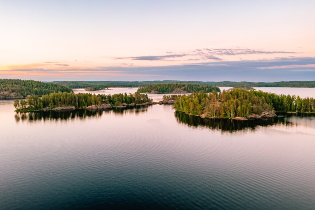 Lake,Saimaa,On,A,Summer,Evening.,Finland