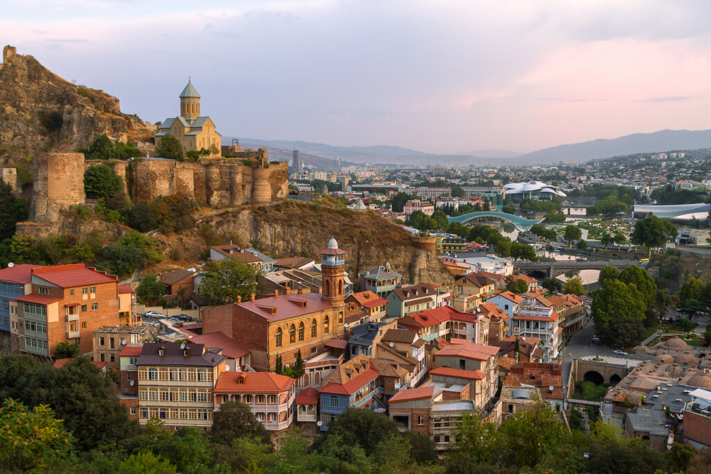 Skyline,Of,Tbilisi,And,Narikala,Castle,,Tbilisi,,Georgia