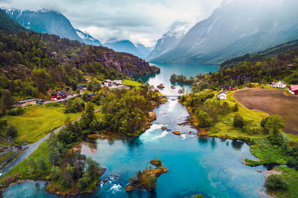 Beautiful,Nature,Norway,Natural,Landscape,Aerial,Photography.,Lovatnet,Lake.