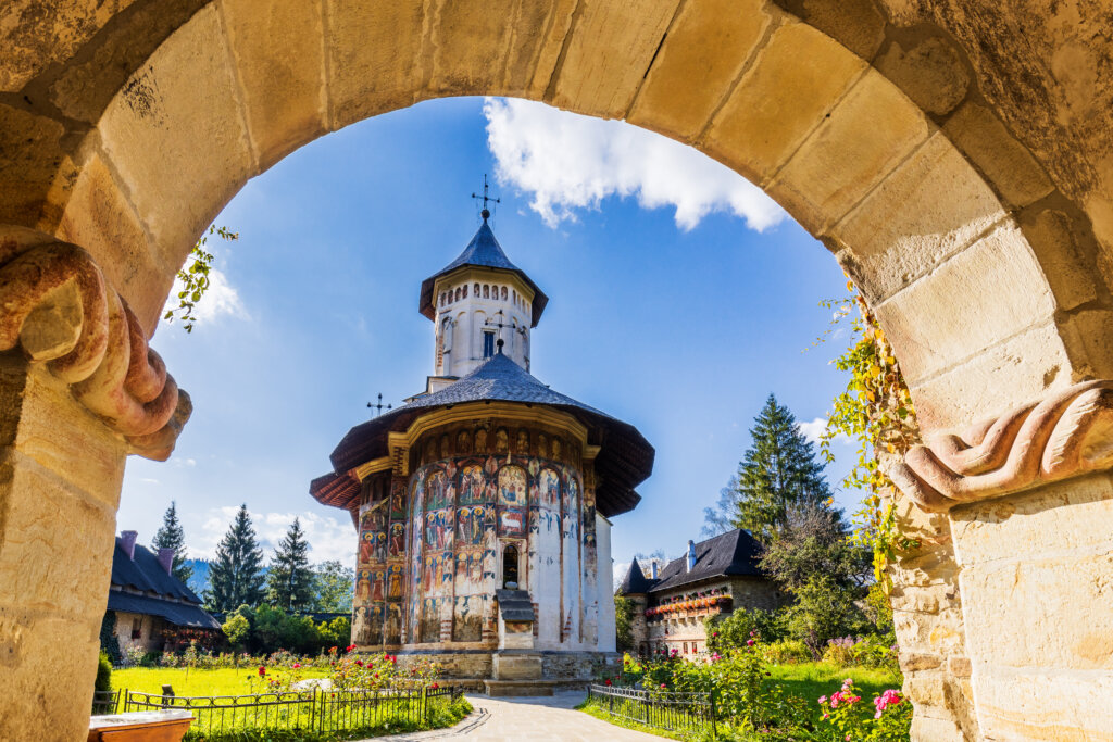 The,Moldovita,Monastery,,Romania.,One,Of,Romanian,Orthodox,Monasteries,In