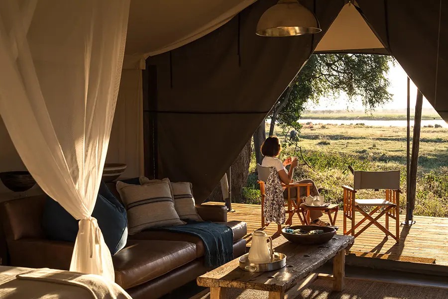 Ruckomechi Camp in Mana Pools National Park met uitzicht op de Zambezi-rivier – Christoffel Travel.